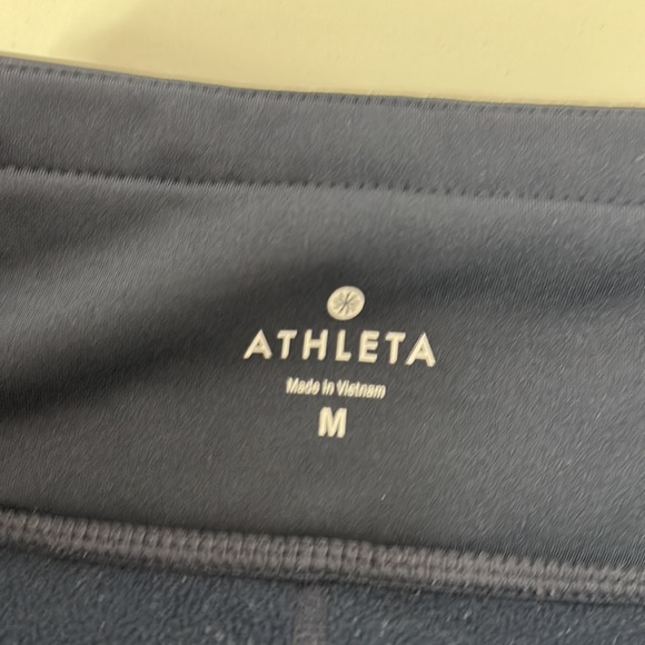 Athleta Street To Summit Pants Size Medium Navy Zip Pockets Thick Fleece Warm - Picture 7 of 14